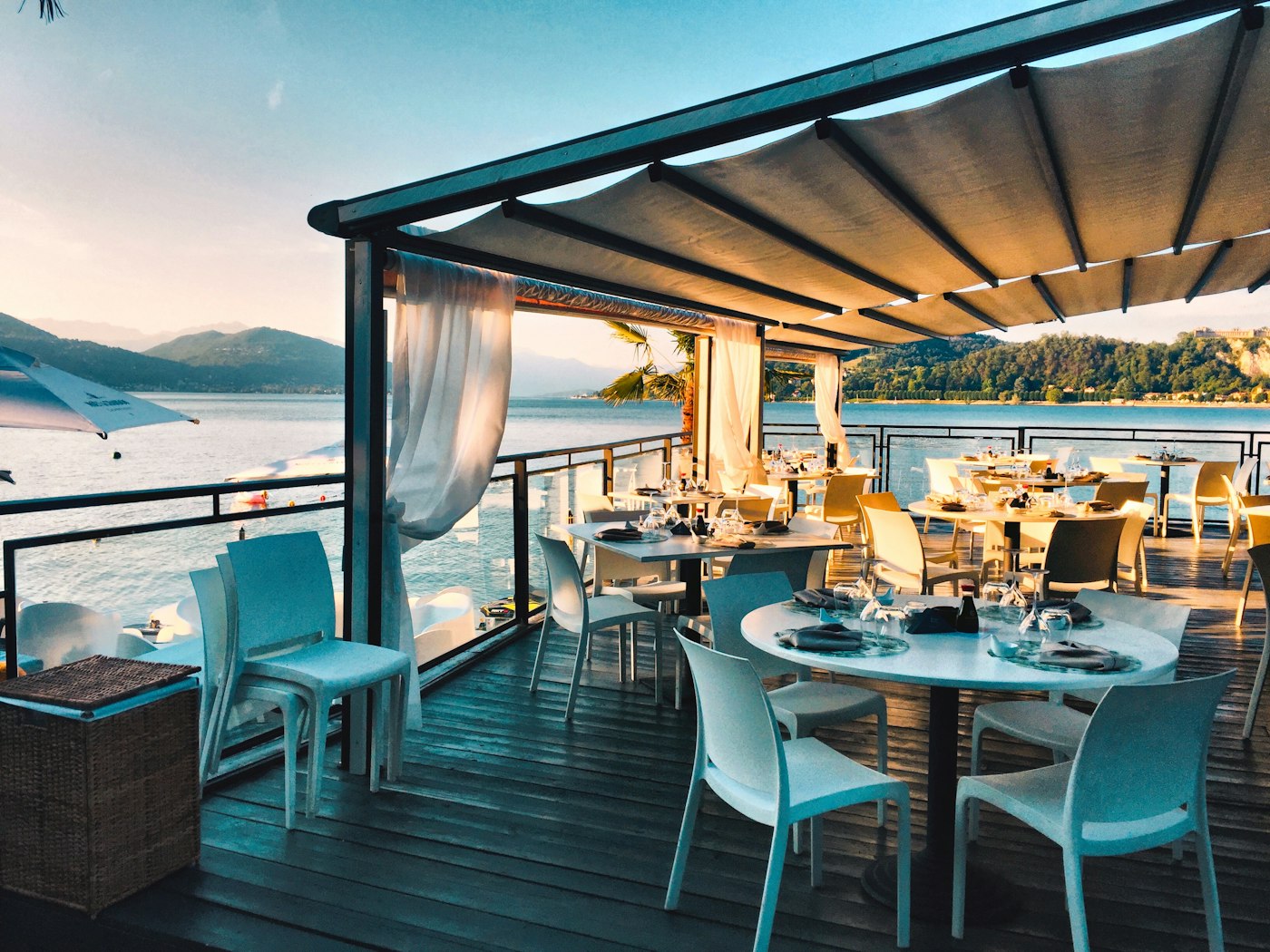 Guests dining in a restaurant